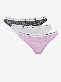 Tommy Hilfiger farebný 3 pack priehľadných táng 3P Thong