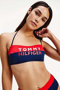 Tommy Hilfiger horný diel plaviek Navy/Red so zaväzovaním