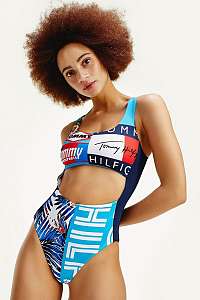 Tommy Hilfiger jednodielne plavky Cheeky Cut Out One-Piece Palm Tropic