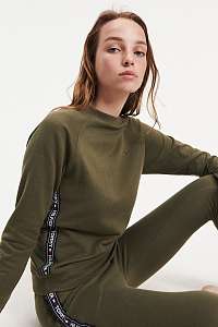 Tommy Hilfiger khaki dámska mikina CN Top LS HWK - L
