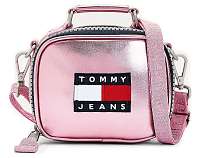 Tommy Hilfiger metalicky ružová malá crossbody kabelka TJW Heritage Nano Bag