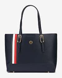 Tommy Hilfiger modrá kabelka Medium Monogram Signature