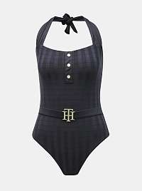 Tommy Hilfiger modré jednodielne plavky One Piece Bandeau