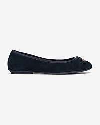 Tommy Hilfiger modré kožené balerínky Essential Suede