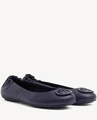 Tommy Hilfiger tmavo modré kožené balerínky Flexible Leather Ballerina Tommy Navy -