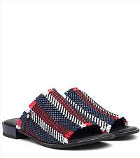 Tommy Hilfiger tmavo modré kožené šľapky Tommy Raffia Mule Sandal Midnight -