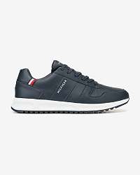 Tommy Hilfiger modré pánske kožené tenisky Modern Corporate Leather Runner