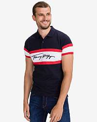 Tommy Hilfiger modré pánske polo tričko Signature Logo