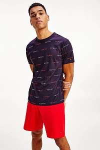 Tommy Hilfiger modré pánske tričko CN SS TEE Print s potlačou