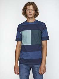 Tommy Hilfiger modré pánske tričko Fashion Block Stripe