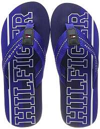 Tommy Hilfiger modré pánske žabky Hilfiger Stripe Beach Sandal Mazarine Blue -