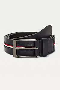 Tommy Hilfiger modré pánsky opasok Layton Inlay 3.5 Desert Sky