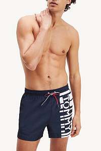 Tommy Hilfiger modré plavky Short Drawstring s logom - XXL