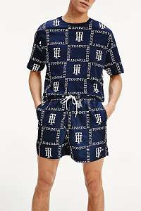 Tommy Hilfiger modré tričko Drop Shoulder Tee Print