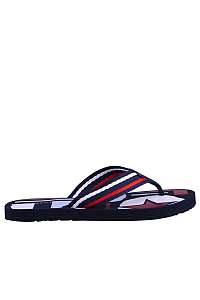 Tommy Hilfiger modré žabky Flat Beach Sandal Happy Print Midnight -