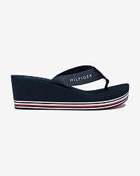 Tommy Hilfiger modré žabky Tommy Stripes Wedge Beach
