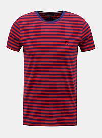 Tommy Hilfiger modro-červené pruhované pánske tričko