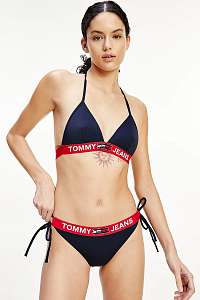 Tommy Hilfiger modro-červený spodný diel plaviek Cheeky String Side Tie Bikini