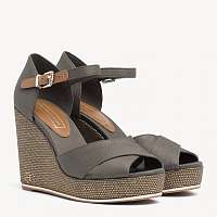 Tommy Hilfiger olivové topánky na kline Feminine Wedge Sandal Baci Dusty Olive -