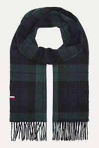 Tommy Hilfiger pánska šál Uptown Wool Scarf Check Green