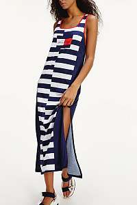 Tommy Hilfiger pruhované maxi šaty Tank Dress Long s logom
