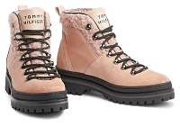 Tommy Hilfiger púdrové kožené členkové topánky Cosy Outdoor Bootie Cameo Rose