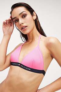 Tommy Hilfiger ružové horný diel plaviek Triangle Fixed - XL