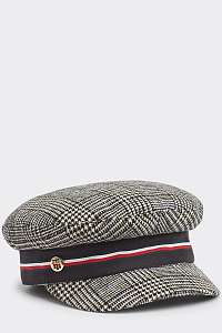Tommy Hilfiger sivé čiapka TH Baker Boy Hat Melton Pow Check