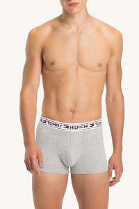 Tommy Hilfiger sivé pánske boxerky Trunk s bielou širokou gumou  - L