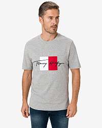 Tommy Hilfiger sivé pánske tričko Box Signature