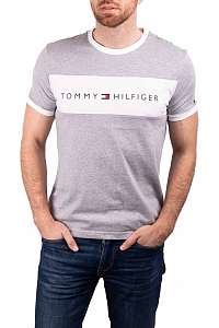 Tommy Hilfiger sivé pánske tričko CN SS Tee Logo Flag