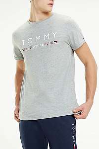 Tommy Hilfiger sivé pánske tričko CN SS TEE s logom Red White Blue - S