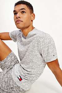 Tommy Hilfiger sivé pánske tričko CN SS TEE Signature