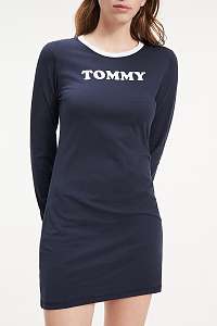 Tommy Hilfiger sivé šaty Nightdress LS s dlhým rukávom
