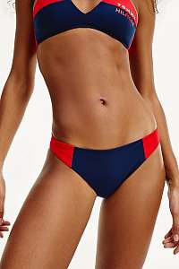 Tommy Hilfiger spodný diel plaviek Navy/Red s nápisom vzadu