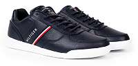 Tommy Hilfiger tmaovmodré pánske kožené tenisky Lightweight Leather Mix Sneaker Desert Sky