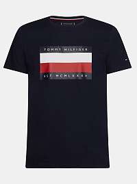 Tommy Hilfiger tmaovmodré pánske tričko s potlačou