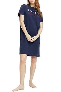 Tommy Hilfiger tmavo modré domáce šaty Navy s logom