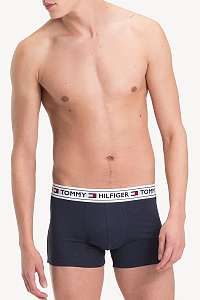 Tommy Hilfiger tmavo modré pánske boxerky Trunk s bielou širokou gumou  - XL