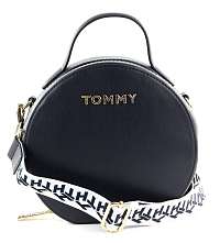 Tommy Hilfiger tmavomodrá guľatá kabelka Iconic Tommy Xover