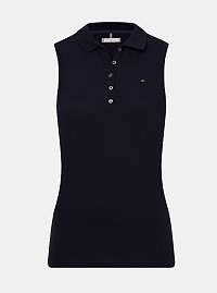 Tommy Hilfiger tmavomodré dámske basic polo tričko bez rukávov