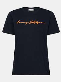 Tommy Hilfiger tmavomodré dámske tričko s potlačou