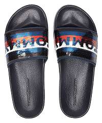 Tommy Hilfiger tmavomodré šľapky Tommy Sequins Pool Slide