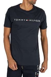 Tommy Hilfiger tmavomodré tričko CN SS Tee Logo Flag s logom