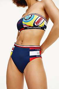 Tommy Hilfiger tyrkysový modrý spodný diel plaviek s vysokým pásom