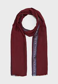 Tommy Hilfiger vínová šatka Tommy Selvedge Scarf Cabernet/Tommy Navy