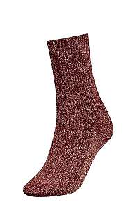 Tommy Hilfiger vínové trblietavé ponožky Glitter 