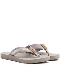 Tommy Hilfiger pieskové žabky Flat Beach Sandal Hilfiger Print Cobblestone -