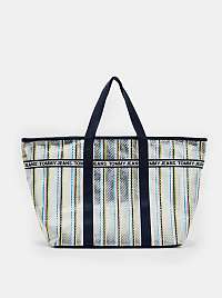 Tommy Hilfiger zajímavá kabelka Mini Logo Tape Tote Weave