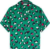 Tommy Hilfiger zelená domáca košeľa SS Shirt Emerald